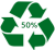 50% de matière recyclée